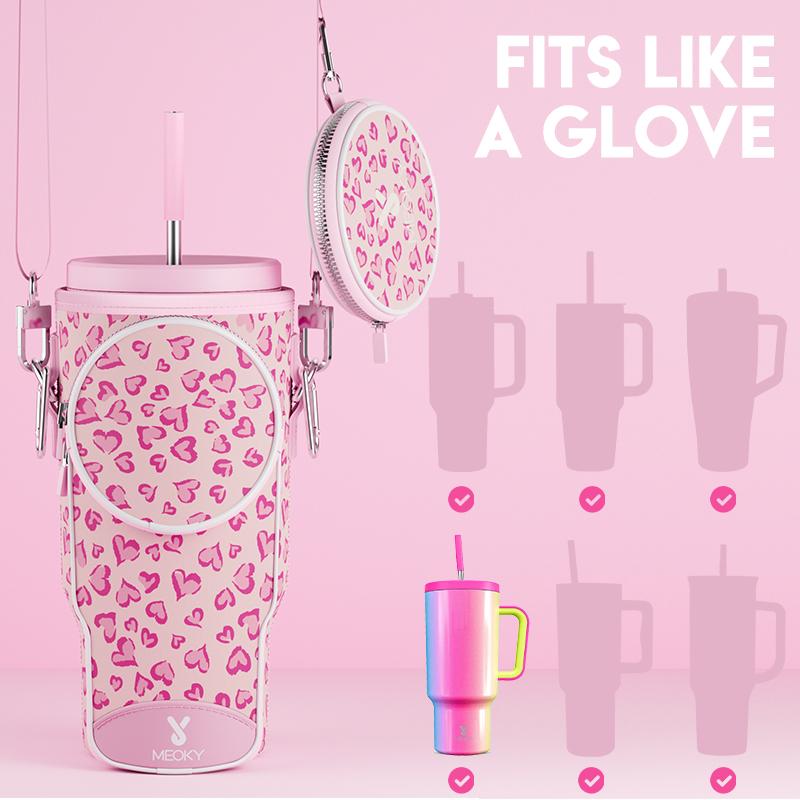 MEOKY water bottle bag, perfect for on-the-go, with an adjustable shoulder strap. Made of high-quality, waterproof and wear-resistant materials.Premium Silicone 3-Compartment Lcd Cube Tray with Leak-Proof Lid - Car Handle Cup.reusable