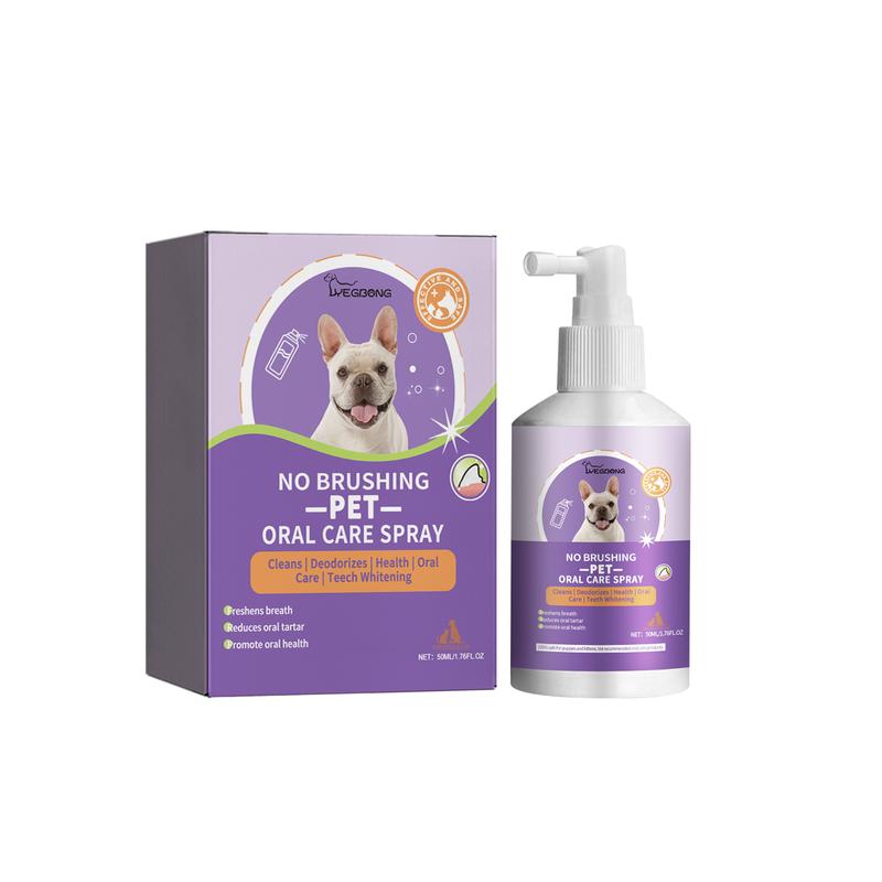 YEGBONG No Brushing Pet Oral Care Spray for Dogs & Cats | Teeth Cleaning & Tartar Removal, Fights Bad Breath, Whitens Teeth, 50ml
