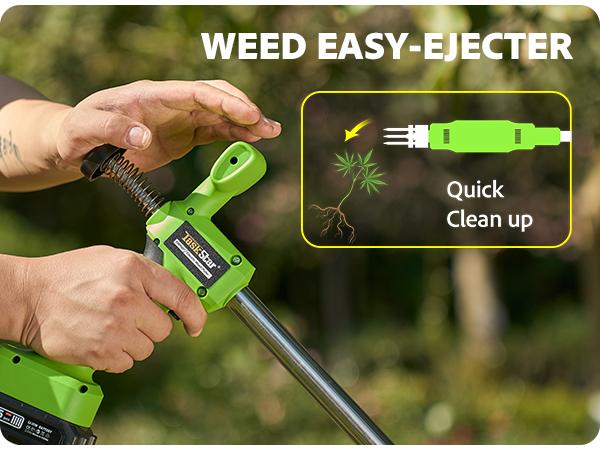 【Flash sale】Electric Weed Puller Tool 21V Battery Powered 2pcs 2000mAh, Heavy Duty 3-Claw Steel Root Weeder Stand-Up Remover Picker Grabber Popper, for Dandelion Lawn Garden Yard EWP001