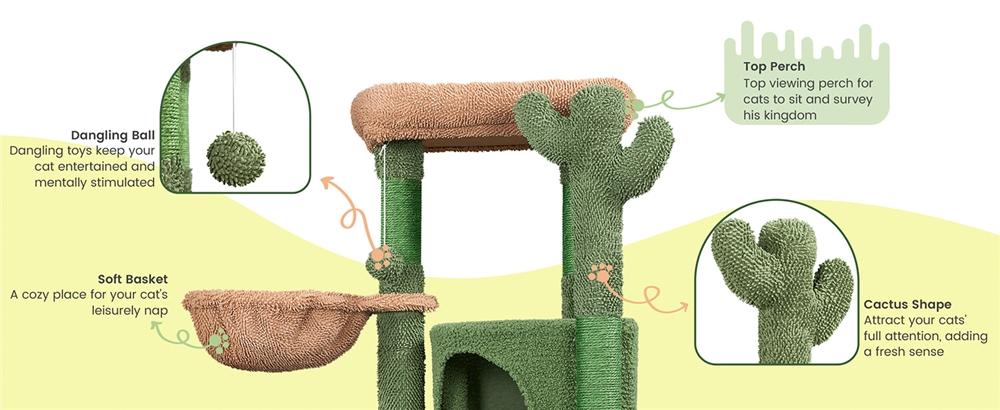 Yaheetech 23.5″ H 2-Level Christmas Cat Tree Tower Condo with Wide Perch and Scratching Posts Cat Pet Climbing Tower, Cat House Activity Center Furniture for Kittens, Cats and Pets