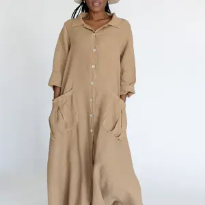 BDI Linen Shirt Dress One Size S-1XL