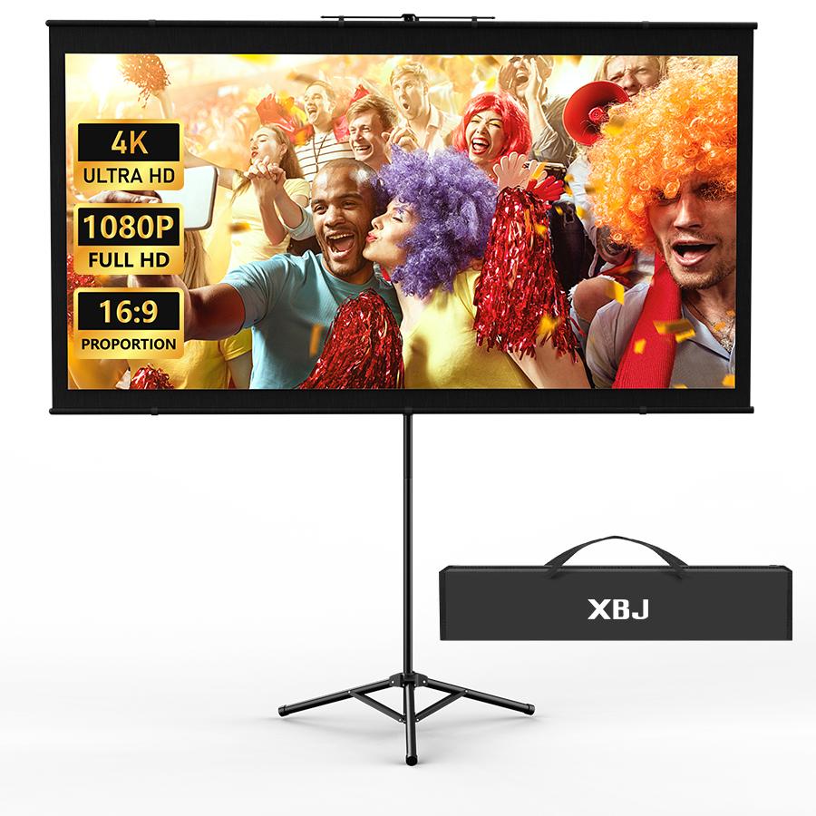 Small Portable Projection Screen Tripod - XBJ Portable Projection Screen, lightweight and portable, durable, easy to adjust, suitable for schools, meetings, indoor and outdoor use, 100/72 inch.