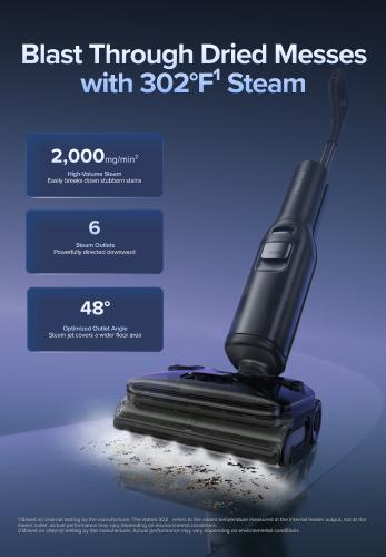 Roborock F25 series Ultra Steam Wet Dry Vacuum Cleaner, 356°F Steam Mop & 187°F Hot Water Cordless Vacuum Mop All in One, Floor Washer with Blue Light, 194°F Self-Cleaning, 180° Lay-Flat, AI Assitant Wheels #TikTokShopJumpstartSale #ces