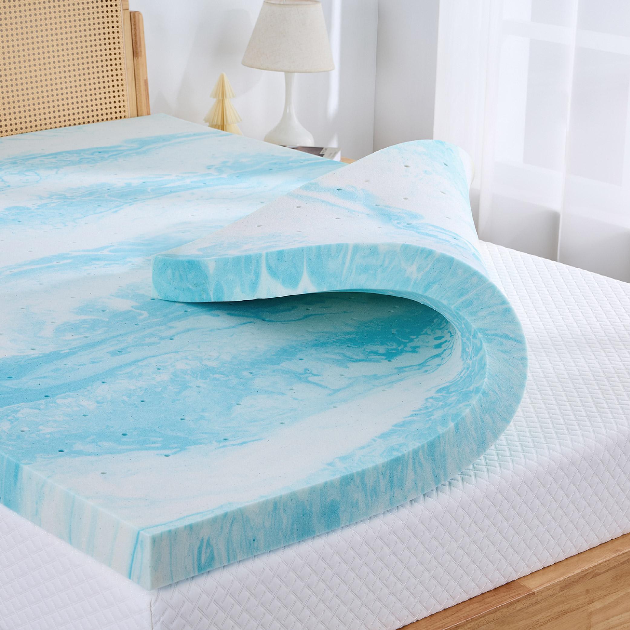 EGO Gel Memory Foam Mattress Topper, Blue - Upgraded Sleep Quality-Perfect Gift for a Cozy Sleep, 2/3 Inch Twin Full Queen King comfty bed Contour EGO Gel Memory Foam Mattress Topper, Blue - Upgraded Sleep Quality-Perfect Gift for a Cozy Sleep, 2/3 Inch Twin Full Queen King comfty bed Contour