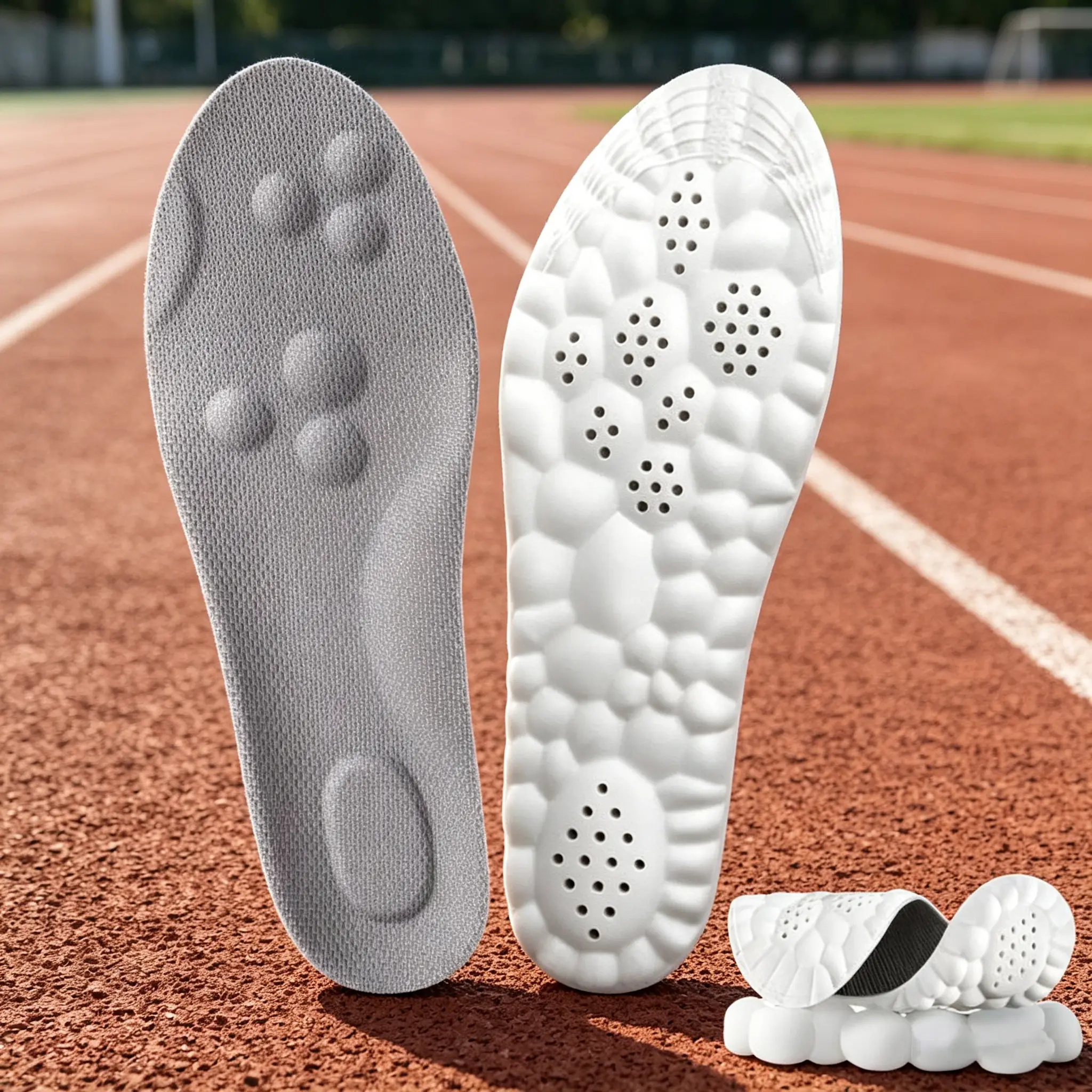 4D Cloud Technology Insoles, Super Soft Ultra Comfort Cloud Cushion Shoe Inserts, Shock Absorbing 4D Sports Running Insoles with Arch Support for Walking Standing All Day Foot Relief