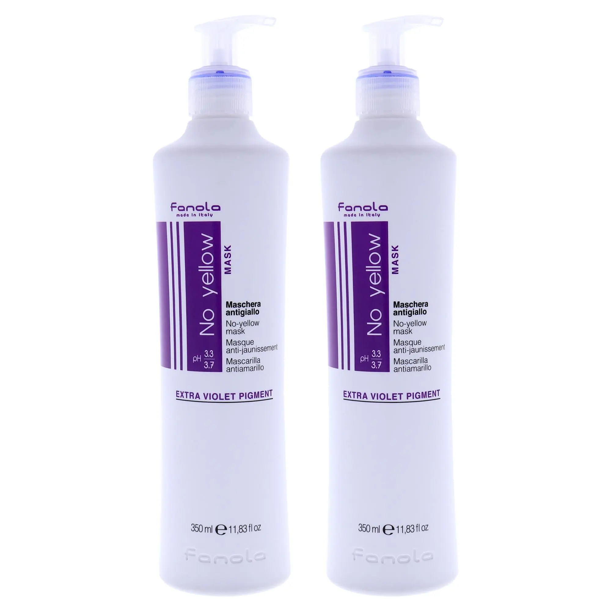Fanola No Yellow Violet Haircare Mask - Unisex, 11.83 fl oz, Pack of 2