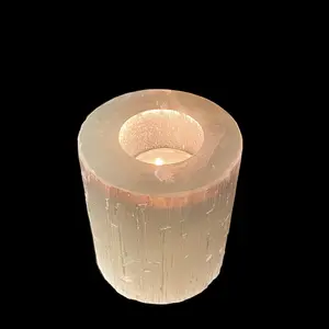 Genuine Selenite Candle Holder – Calming Home Decor