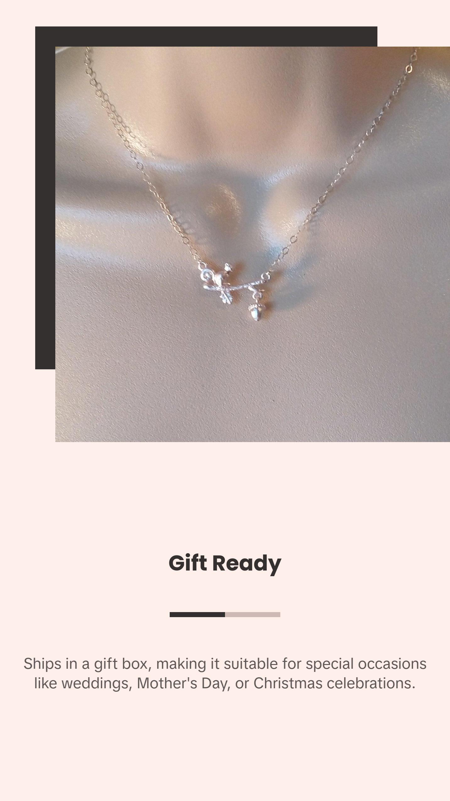 Silver Squirrel Necklace - Squirrel Chasing Acorn Necklace - Bridal Gifts - Fall Jewelry - Wildlife - Christmas Gift - Mothers Day Gift