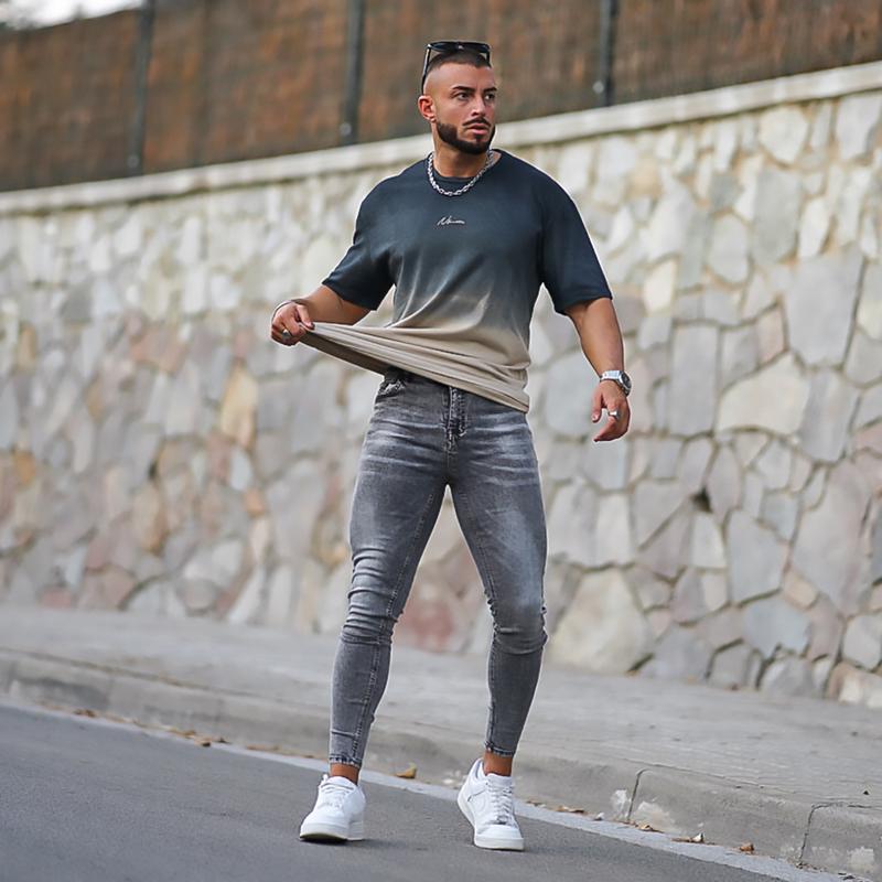 GINGTTO Men's Skinny Jeans Slim Fit Stretch Elastic Waist Jeans Pants