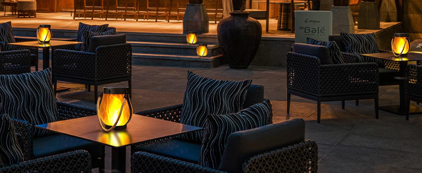 BougeRV 5.5 inch Solar Lantern Outdoor Lights 2025 new, Upgraded Flickering Flame Solar Lantern Outdoor Waterproof Lights, Solar Lanterns for Patio Garden Decoration, Flame Garden Lanterns for Outdoor Patio Trail Decorations, Holiday Decoration