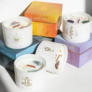 Zodiac Soy Wax Candle | Crackle with Crystals, Healing Stones & Wood Wick 12oz | Scented Home Decor, Self Care Ritual, Natural Soy Wax, Gifts for Women, Zodiac Birthdate,  Coconut Citrus Jasmine Pear Perfume Scent