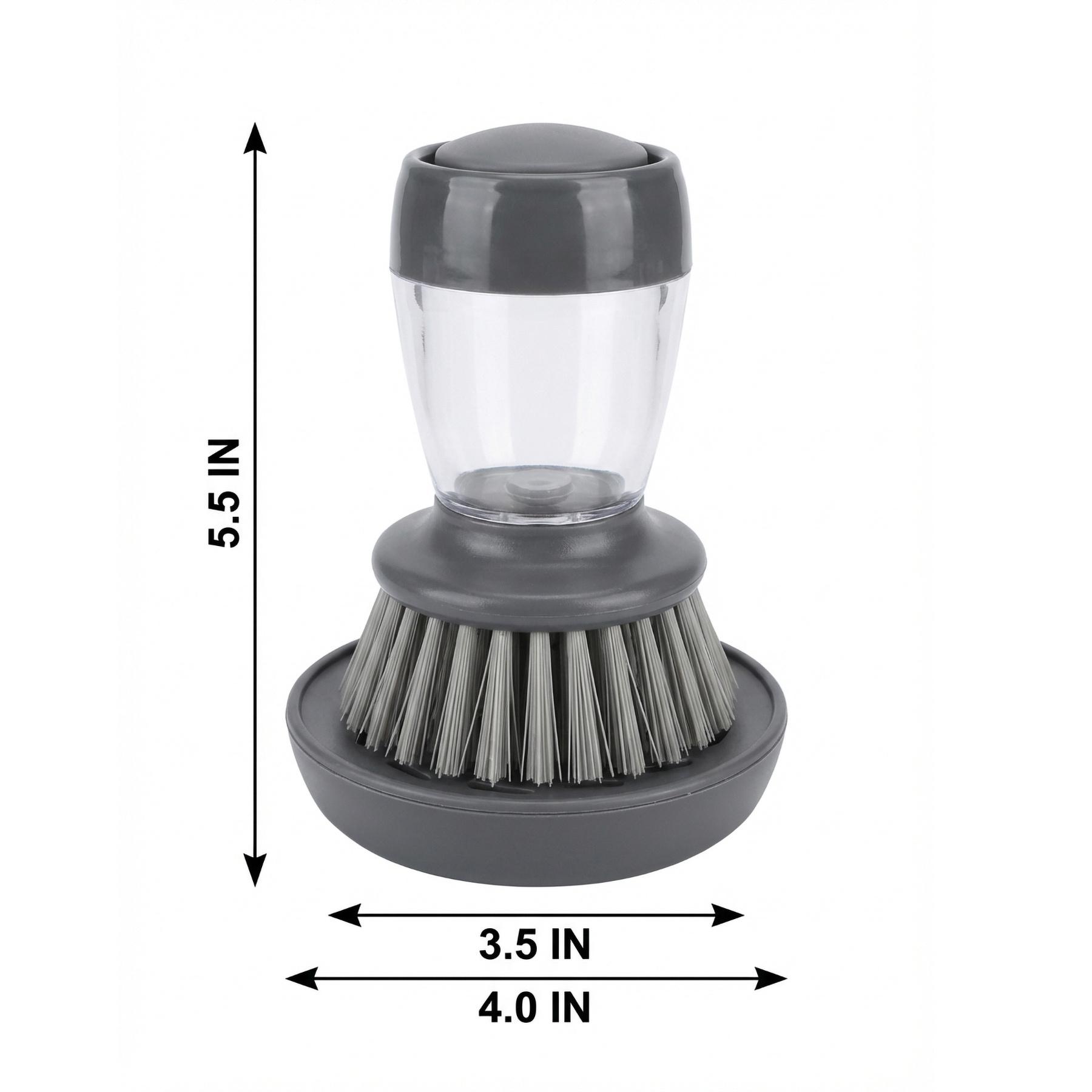 Home Kitchen Storage Set Soap Dispensing Palm Brush, Durable and Scratch-Resistant, Kitchen Brush for Cookware, Dish and Sinks, Scrub Brush for Kitchen cleaning (Set of Brush and Holder Tray),household essentials,kitchen