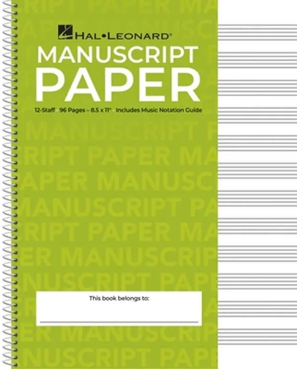 Standard Wirebound Manuscript Paper Green Cover 12 Staves Per Page Music Notation Guide for Composers Students and Musicians Hal Leonard Spiral-Bound -- Hal Leonard Corp, Spiral Bound, Comb or Coil