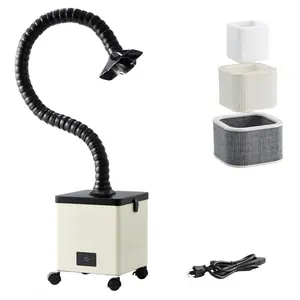 Garvee 100W Soldering Fume Extractor with 3-Stage Filtration System, 240 m³/h Smoke Absorber for Welding, Engraving, and Beauty Salons, Portable Air Purifier Featuring Flexible Hose for Efficient Smoke Removal