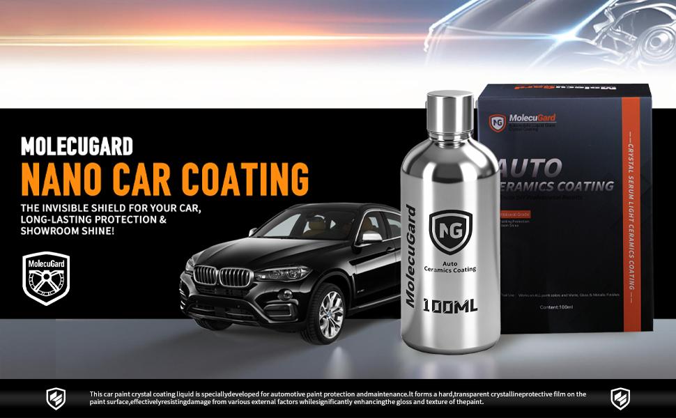 MolecuGard Universal Ceramic Coating Kit  - Instantly Restores Cars,  Furniture, Guitars& Home Decor. High Gloss Scratch Repair & Water Repellent. Multi-Surface Nano Shield for Wood, Stone, Glass & Auto Paint 100ml