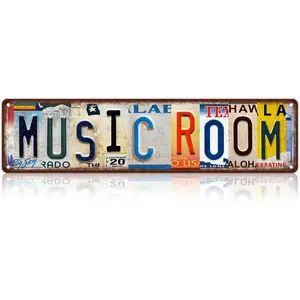 Vintage Metal Tin Sign - 16x4 Inches Lightweight Home Decor Plaque, Home Office Decoration, Street-Style Wall Art for Music Room, Ideal Gift