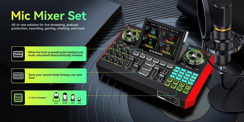 Tenlamp G10 live sound card , DSP professional chip, plug and play, custom sound effects, clear sound quality, suitable for gaming, singing, DJ and streaming#TikTokShopBacktoSchool