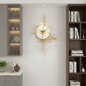 Gold Wall Clock Silent Scan For Living Room Office Kitchen Decor home essentials
