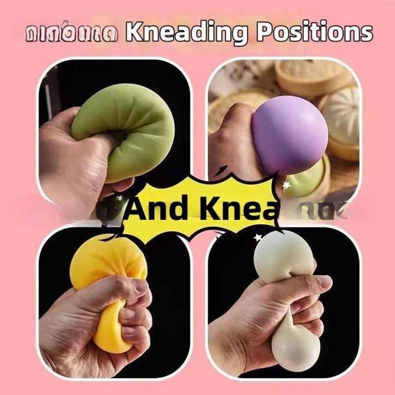 4 Pieces Colorful Dumpling Stress Balls Fidget Sensory Toy, Relaxing Hand Toy, Steamed Bun Stretchy Desk Toy, Dumpling Steam Bun Stress Toy, Holiday Gift 4 Pieces Colorful Dumpling Stress Balls Fidget Sensory Toy, Relaxing Hand Toy, Steamed Bun Stretchy Desk Toy, Dumpling Steam Bun Stress Toy, Holiday Gift