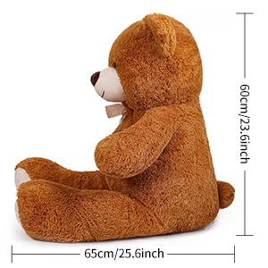 SNOWOLF 43” 47“ 51” 55" XXL Teddy Bear Giant Plush Bears Cute Stuffed Animal Plush Toys Large Bear Cuddly Doll Gift for Kids Boys Girls Birthday Christmas Valentine's Day in Gift Box Package Springtok