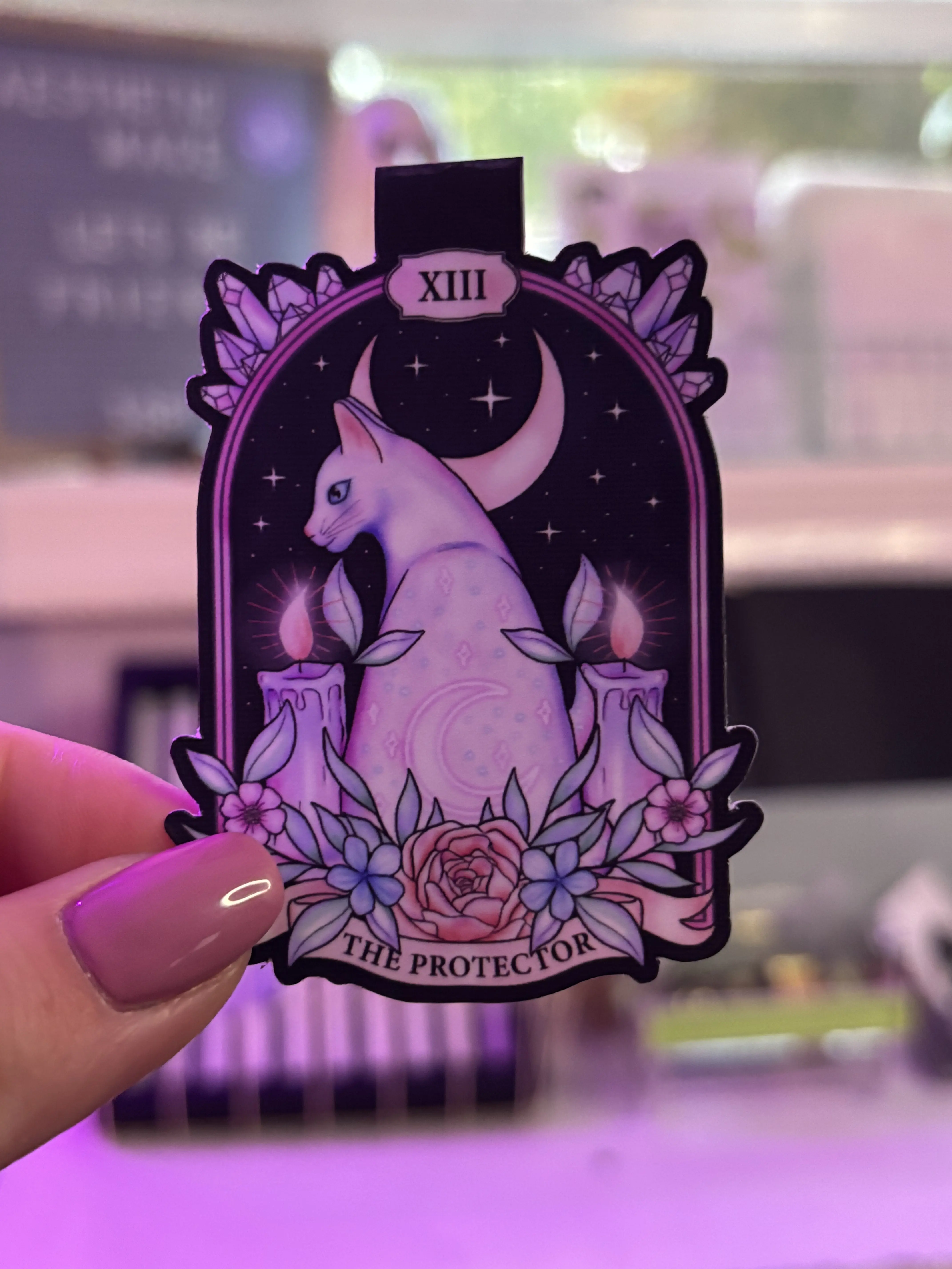Tarot Cat Magnetic Bookmark: Gothic Witchy Book Accessory