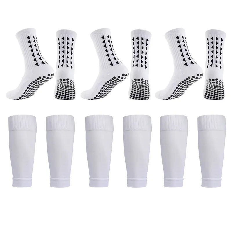 2‑in‑1 Soccer Grip Socks and Calf Sleeves Set, Anti‑Slip Knee‑High Football Socks with Calf Guards, Multi‑Color for Youth Adult Training & Game Day