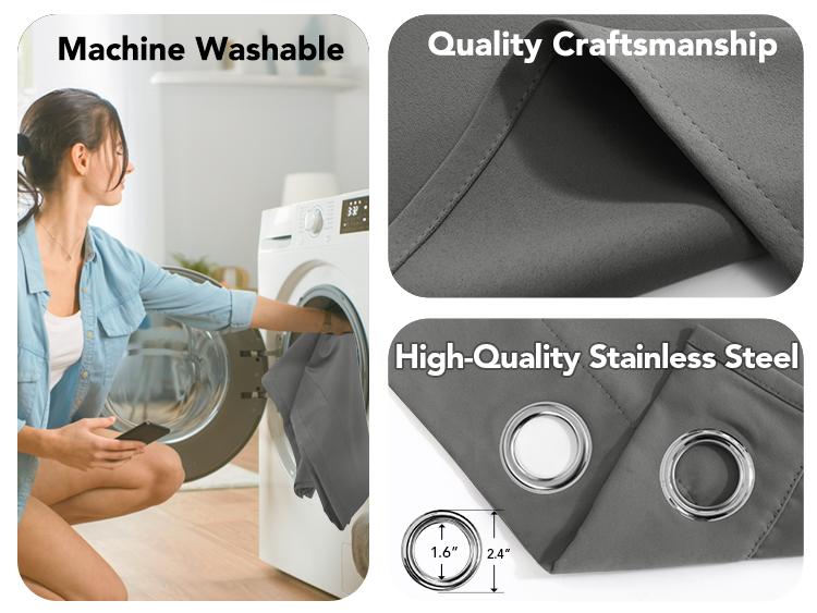 Blackout Curtains 2 panels, Deconovo Solid Thermal Insulated Grommet Blackout Curtains/Drapes for Bedroom and Living Room