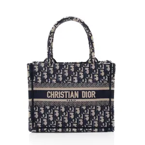 Pre-owned Dior Canvas Tote Bags Oblique Small Book Tote