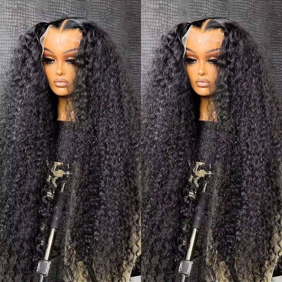 Bling Hair Deep Wave 13X6 HD Transparent Lace Frontal Wig Human Hair 30 34 Inch 13X4 Kinky Curly Lace Front Wigs For Black Women