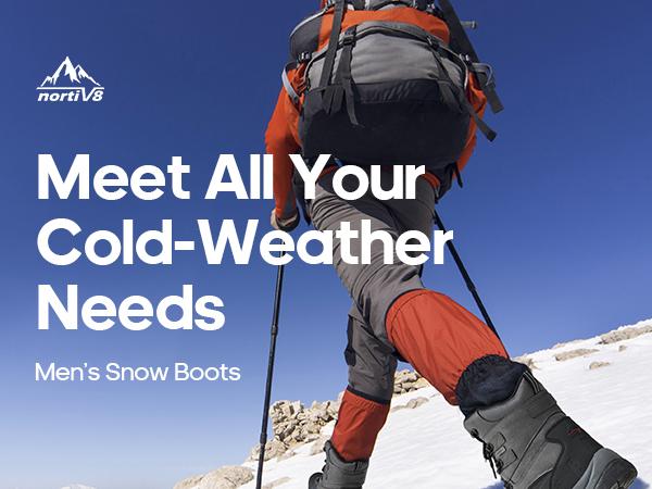 NORTIV 8 Men's Waterproof Insulated Winter Shoes and Snow Boots with 3M Thinsulate Insulation & Rubber Sole for Winter Work & Outdoor Adventures - Decor