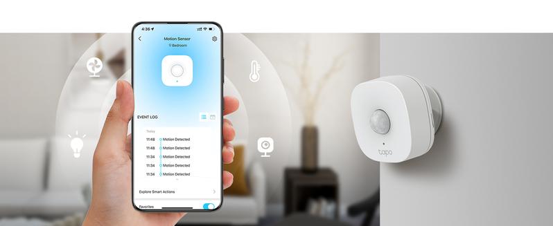 TP-Link & Tapo T100 Smart Motion Sensor – 120° Wide-Range, 3-Level Sensitivity (3/5/7 m), Sub-1G Low-Power Wireless, 2-Year Battery, Real-Time App & Hub Alarm, Magnetic/3M Mount, Requires Tapo Hub
