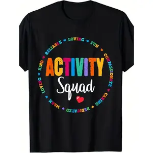 Men's Activity Assistant, Squad Team Professional, Week Director Graphic T-Shirt Casual Streetwear Tshirt graphic tee men's t shirts funny graphic tee good graphic tees viral graphic tees