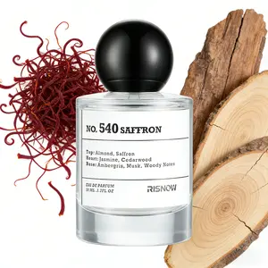 RISNOW Saffron Eau de Parfum 50ml with portable travel spray bottle – exquisite oriental floral fragrance Saffron with ambergris base notes