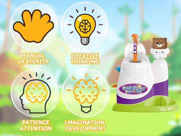 [Valentine’s Day Gift for Kids] Balloon Animals Kit with Pump, Funny Balloons Inflator Toy, DIY Sticky Balloon with Pump, Squishy Balloons Maker, Magic Sticky Balls Making Craft Kit for Girls Boys