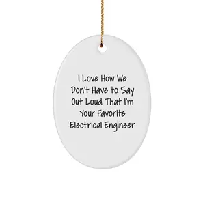 Funny Electrical Engineer Oval Ornament Gifts from Friends to Electrical Engineer for Christmas Unique