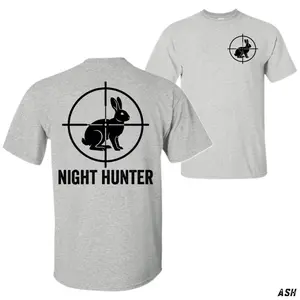 Rabbit Hunting T-Shirt – Night Hunter Bunny Crosshair Graphic Tee, Small Game Hunting Shirt, Rabbit Hunter Outdoor Lifestyle Apparel for Men and Women