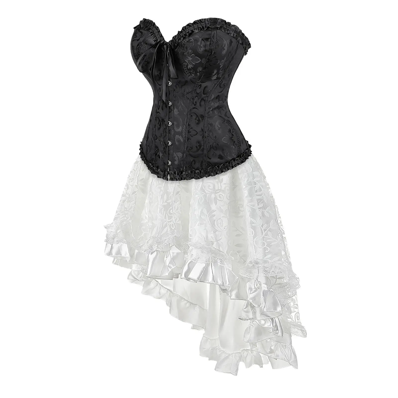 white steampunk corset dress Steampunk Corset Dress Gothic Long Renaissance Breathable Lace Dress Plus Size