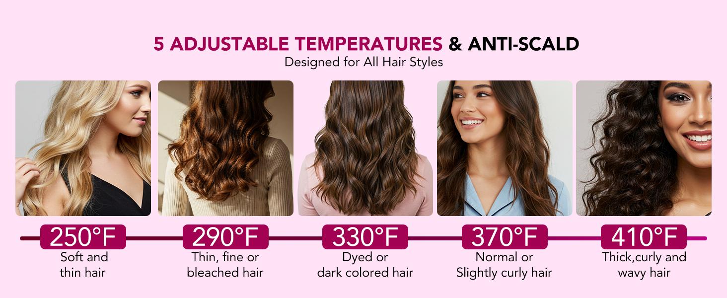 SKG WaveFlex 4-in-1 Adjustable Hair Waver Crimper – Beach Waves Curling Wand, Mermaid Hair Style, Ceramic 4 Barrel Sizes, 5 Temp Settings &  Negative Ionic Care, Fast Heat-Up, Safe and Easy to Use