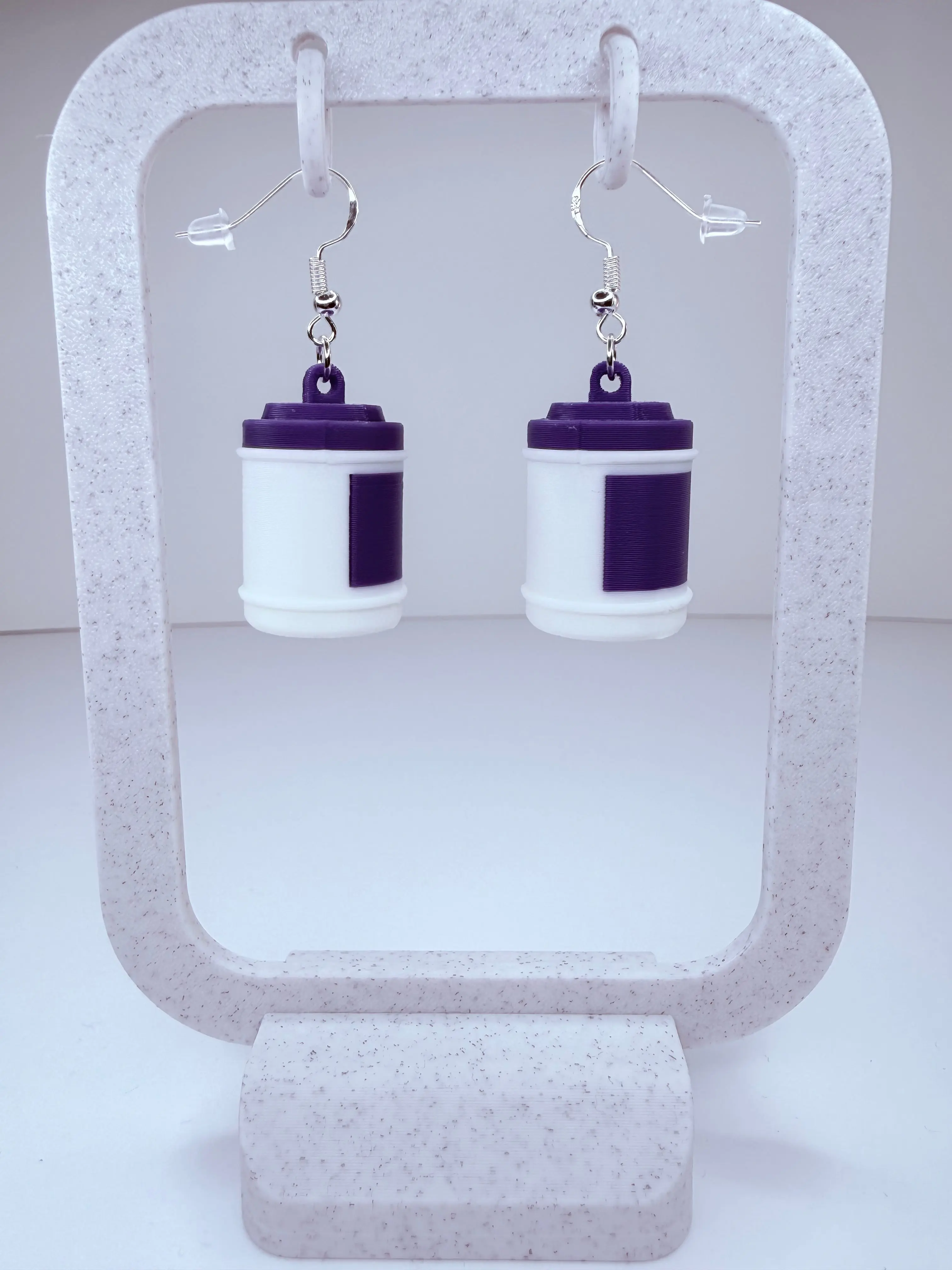 Nurse Theme Dangle Costume Earrings, Purple Wipes-Design Fashion Accessories for Daily Wear