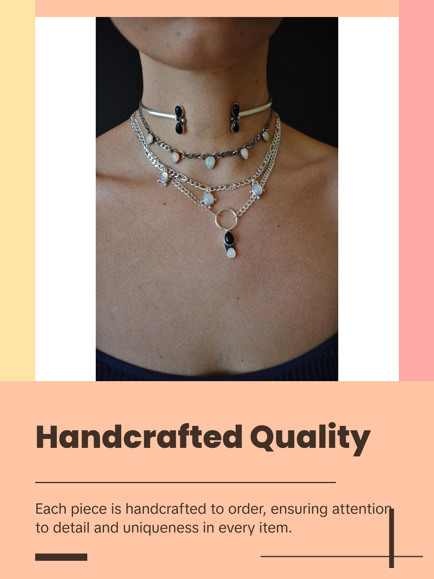 bespoke sterling silver gemstone cuff choker