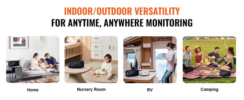 VEVOR Air Quality Monitor 9-IN-1, Professional PM2.5 PM10 PM1.0 Particle Counter, CO2, Temperature, Humidity, Formaldehyde TVOC AQI Tester, for Indoor/Outdoor, Air Quality Meter w/Alarm Thresholds