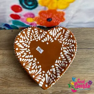 Talavera Heart Plate Hand Crafted
