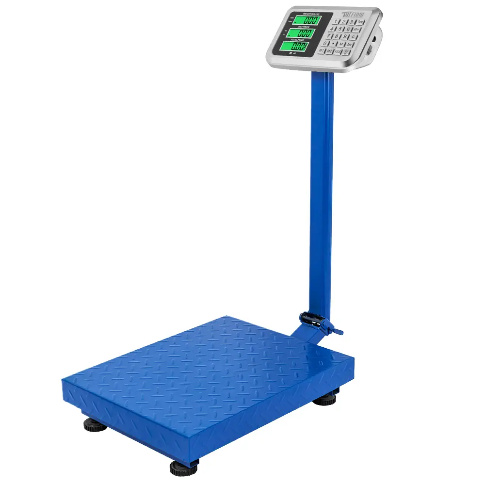300kg/661lbs Capacity Stainless Steel Digital Weighing Scale - High-Definition LCD Display, Tare Function, Adjustable Ft (Standard Abbr), 100V-240V 50/60Hz Heavy-Duty Electronic Platform Scale for Postal Shipping, Luggage Package Price Computing