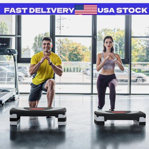 31'' Fitness Aerobic Step Adjust Exercise Stepper With Risers 4" - 6" - 8" 31'' Fitness Aerobic Step Adjust Exercise Stepper With Risers 4" - 6" - 8"