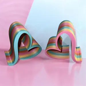 Rainbow Heart Phone Stand | 3D Printed Cell Phone Holder | Cute Desk Phone Stand | iPhone & Android Holder | Aesthetic Phone Dock