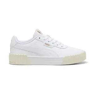 PUMA Womens Carina 3.0 Lace Up Sneakers Shoes Casual - White