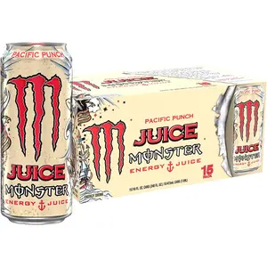 Monster Energy Juice Monster Pacific Punch, Energy Drink, 16 Ounce | Energy + Juice, Pack of 15