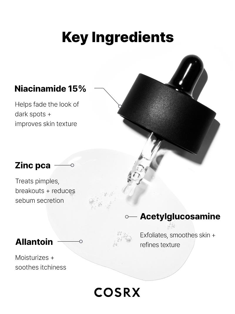 [COSRX Official] The Niacinamide 15 Serum 20ml - Reduces Oily Skin, Shrinks Pores & Refines Skin Texture for Korean Glass Skin, Poreless Face, Skincare
