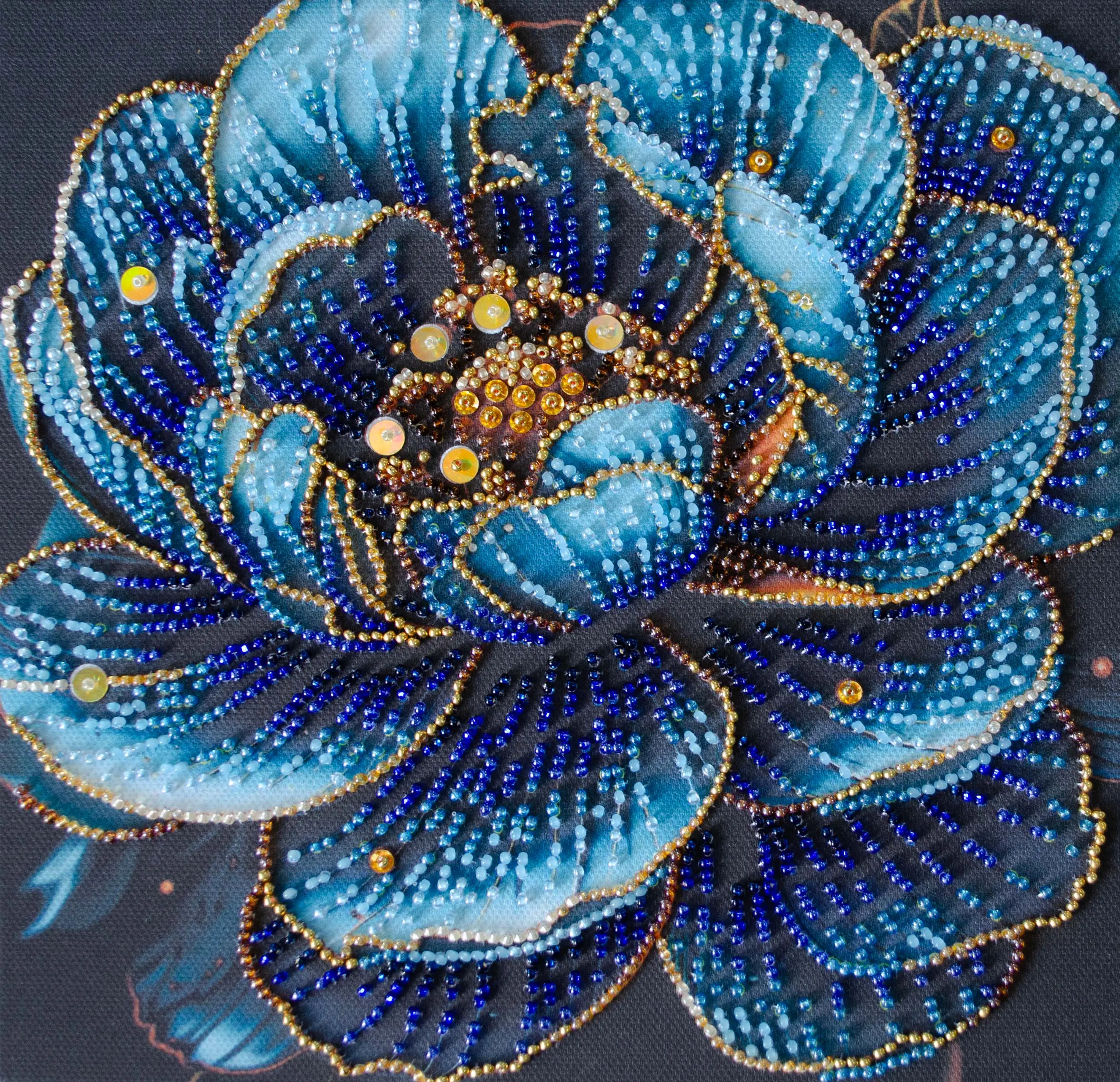 Royal Bloom Mid-Sized Bead Embroidery Kit by Abris Art AMB-124