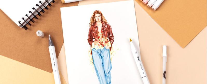 Ohuhu Honolulu Brush Markers: 24 Skin Tone Portrait Colors Double Tipped Art Marker for Drawing Coloring Anime-Brush&Chisel-Brush&Fine-Refillable Ink